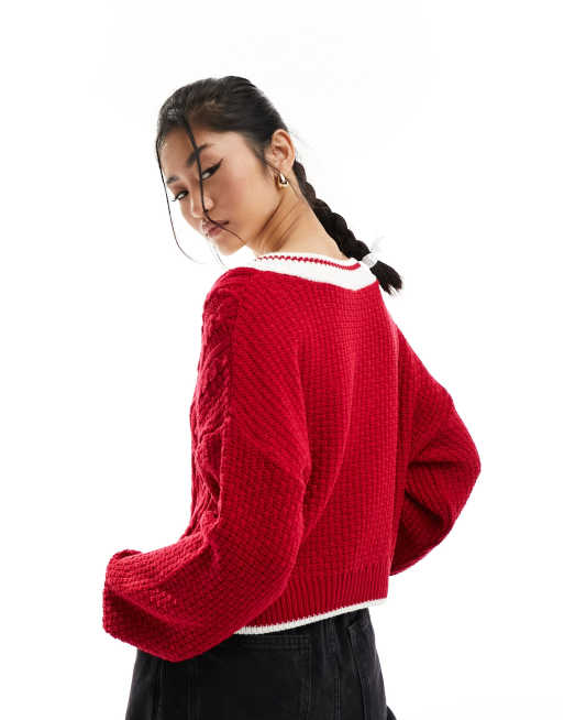 Miss selfridge 2025 red jumper