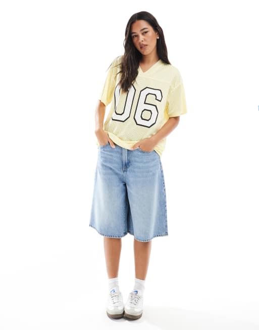 Miss Selfridge – Varsity – Football-Shirt in Buttergelb, 4 von 4