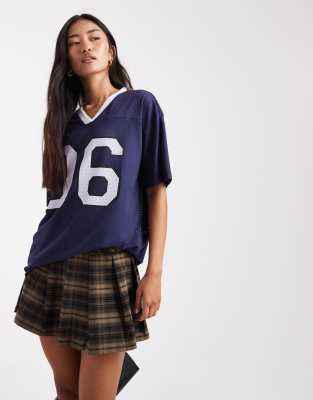 Miss Selfridge Varsity Football Shirt In Blue