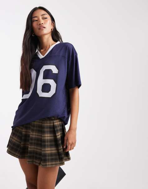 Miss Selfridge varsity football shirt in navy - view 1
