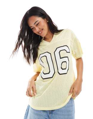 varsity soccer shirt in butter yellow