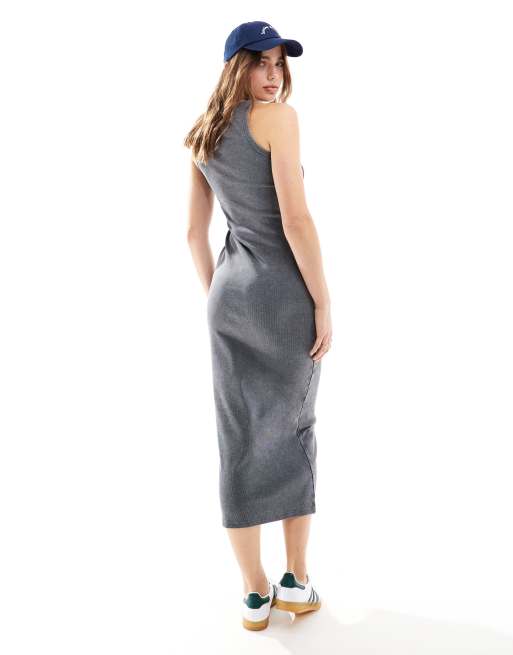 Miss Selfridge - Vasket koksgrå racer-midikjole med korsetdesign, 2 af 4