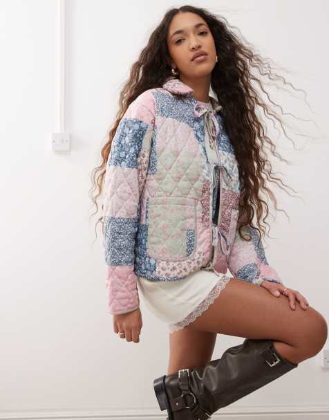 Miss Selfridge - Vatteret jakke med patchwork-print - view 1