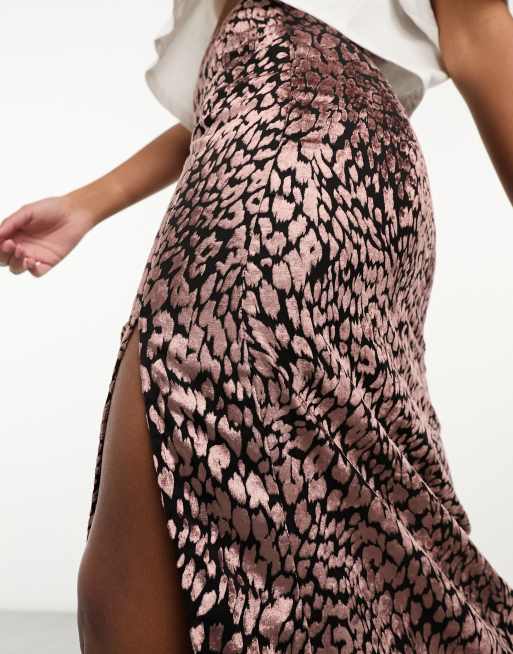 Leopard print hotsell velvet skirt