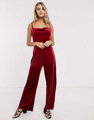 red all in one jumpsuit