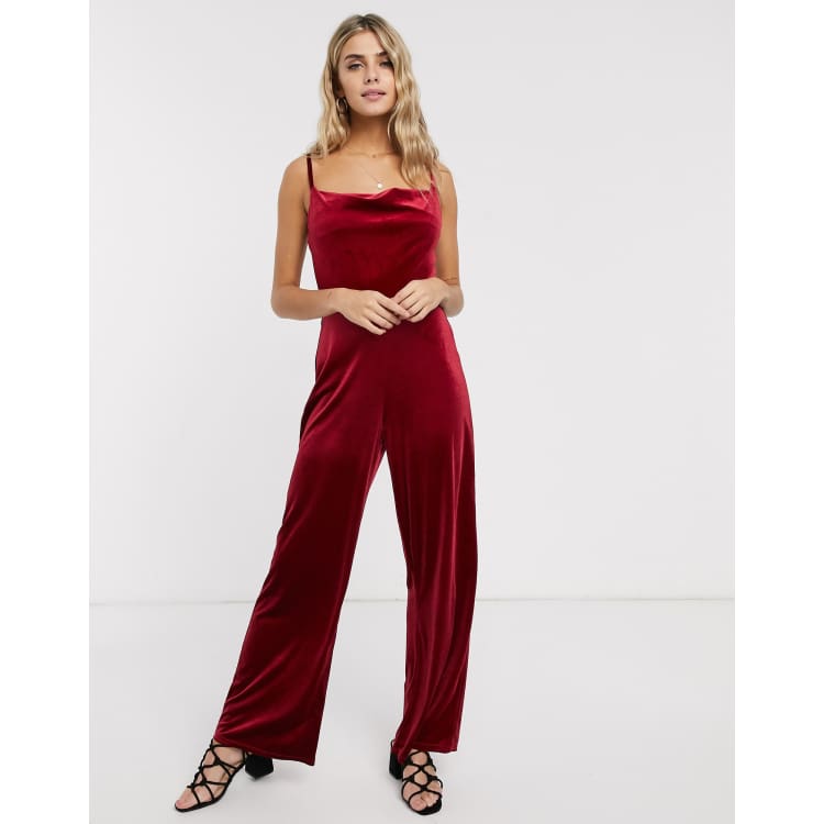 Miss selfridge velvet store playsuit