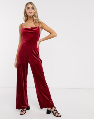 miss selfridge velvet jumpsuit