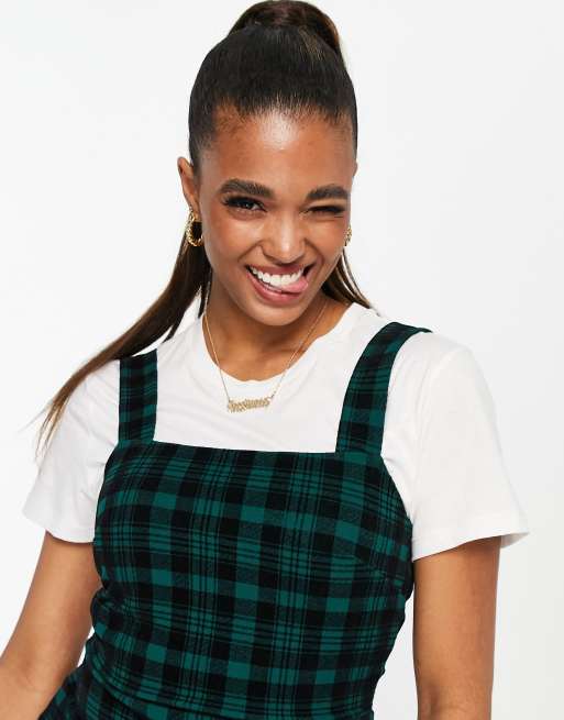 Green tartan outlet pinafore