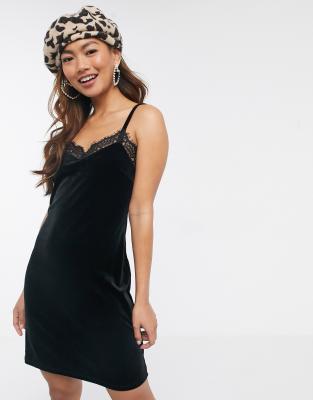 miss selfridge black velvet dress