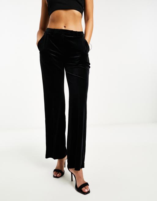 Jmprs Velvet Wide Leg Pants Women Fall Fashion High Waist Straight