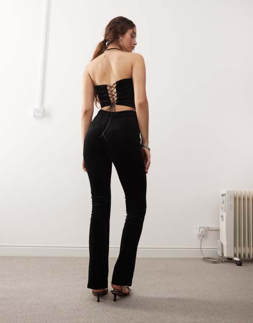 Miss selfridge velvet jumpsuit deals