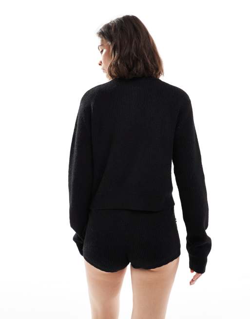 Miss Selfridge – Verzierte Strickjacke in Schwarz, Kombiteil, 4 von 4