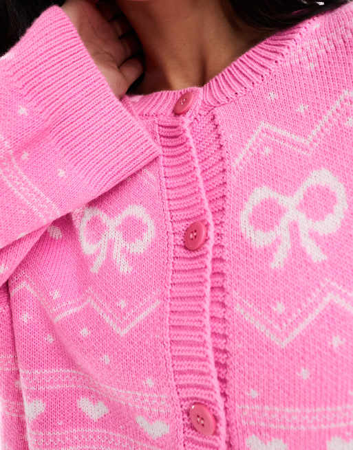 Miss Selfridge - Vest met hartjes en strikjes in roze, 3 van 4