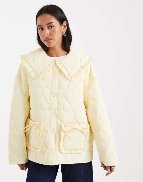 Miss Selfridge - Veste doublée matelassée avec col - Babeurre - view 1