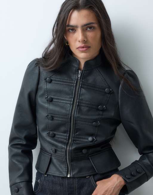 Miss Selfridge veste style militaire imitation cuir, 3 de 4