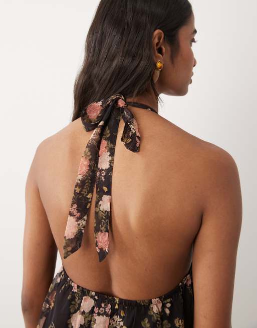 Miss Selfridge - Vestido corto con estampado floral y cuello halter, 2 de 4