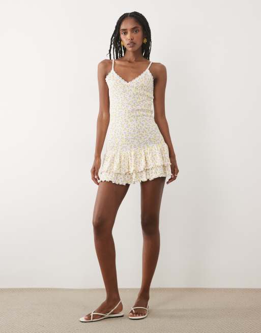 Miss Selfridge - Vestido corto de tirantes con estampado floral, 3 de 4