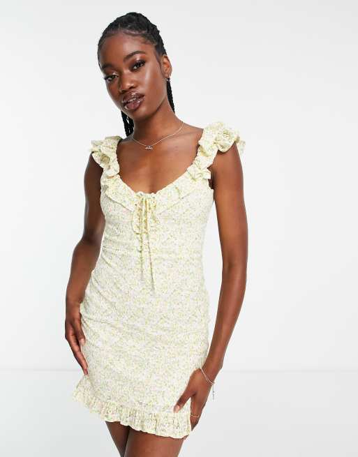 Miss Selfridge - Vestito a fiori multicolore con laccetti
