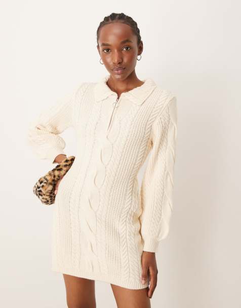 Vestito in maglia bianco on sale
