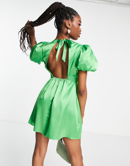 Motivi MINI IN RASO DEVORÉ - Vestito casual - verde chiaro/verde