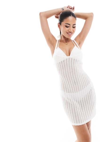 Miss Selfridge - Vestito corto da spiaggia all'uncinetto con spalline sottili - view 1