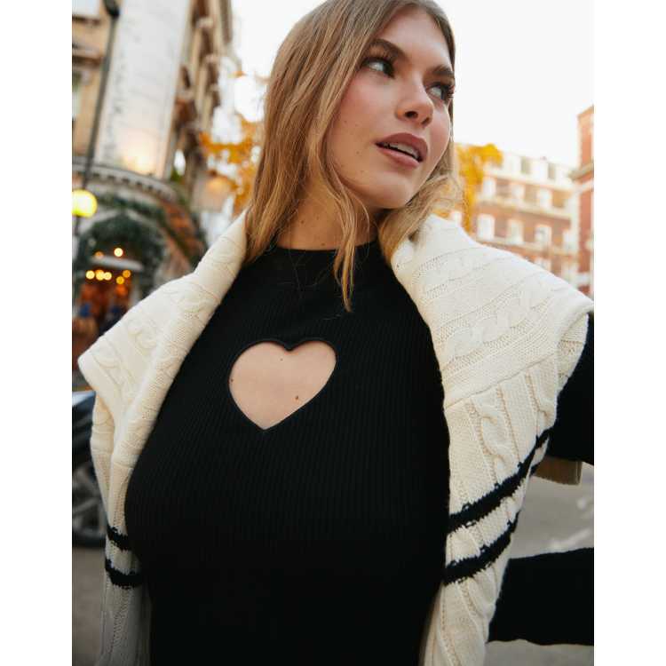 Full Volume By EMP Maglietta Donna Nera Con Cuore In Filo Spinato - Streetwear, Girocollo, Tessuto Morbido Viscosa/Elastan - 2