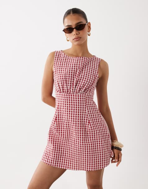 Miss Selfridge - Vestito corto svasato a quadretti - view 1