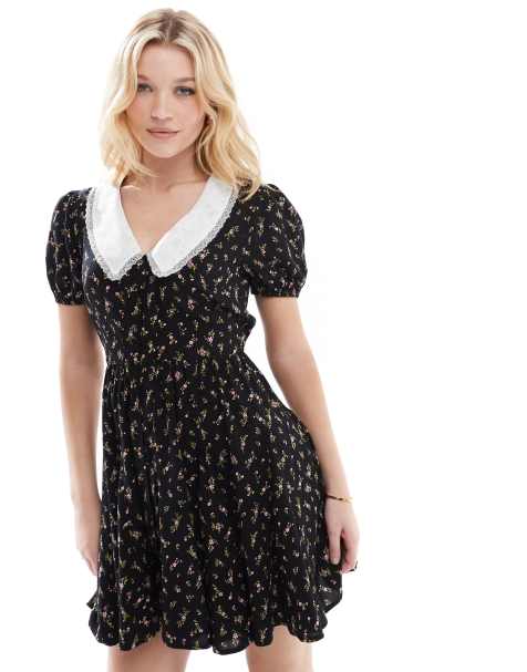 Miss Selfridge - Vestito da giorno con colletto e stampa a fiori - view 1