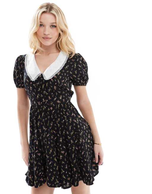 Miss Selfridge - Vestito da giorno con colletto e stampa a fiori