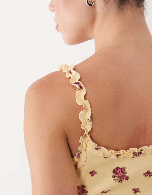 Miss Selfridge - Vestito estivo corto giallo a fiorellini, 3 di 4