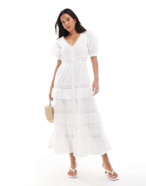 Miss Selfridge - Vestito lungo bianco heritage