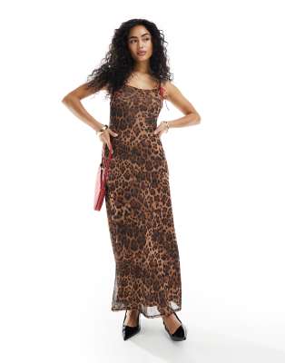 Miss Selfridge - Vestito 2 In 1 Corto Con Corpino Aderente E Gonna Svasata Animalier