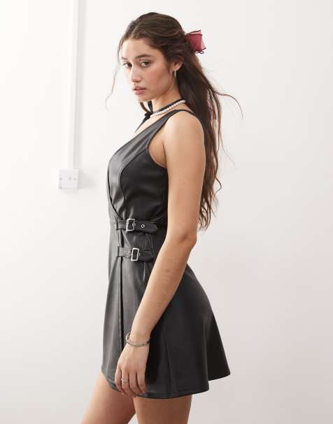 Miss Selfridge - Vestito scamiciato in pelle sintetica - view 1