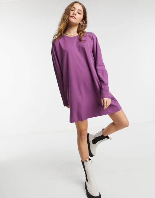 Miss Selfridge - Vestito T-shirt viola a maniche lunghe