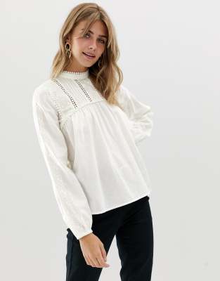 Miss Selfridge victorian blouse in cream | ASOS