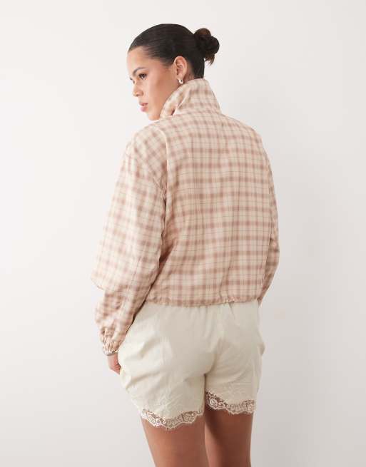 Miss Selfridge - Vindjakke med gingham-tern og bølgekantsdetalje, 4 af 4