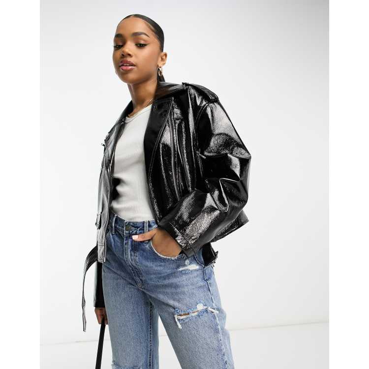 Miss selfridge faux leather biker outlet jacket