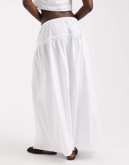 Miss Selfridge – Vit maxikjol i poplin, del av set, 2 av 5