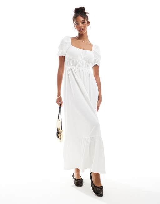 Miss Selfridge – Vit maxiklänning med puffärmar, 4 av 4