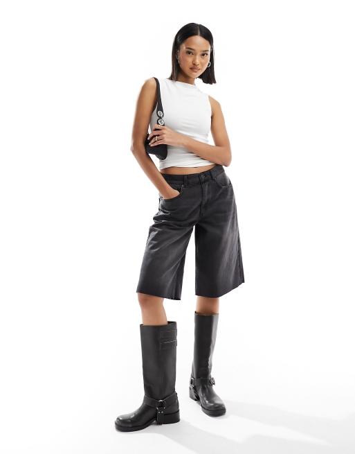 Miss Selfridge – Vitt linne med rak halsringning