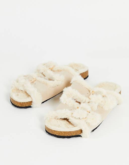 Shoes Slippers/Miss Selfridge vivian cream double buckle slipper 