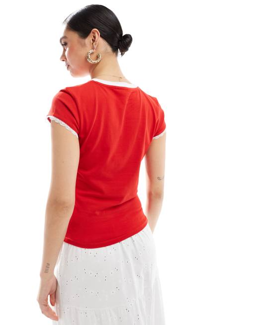 Miss Selfridge - Voetbal - Baby T-shirt in rood, 4 van 4