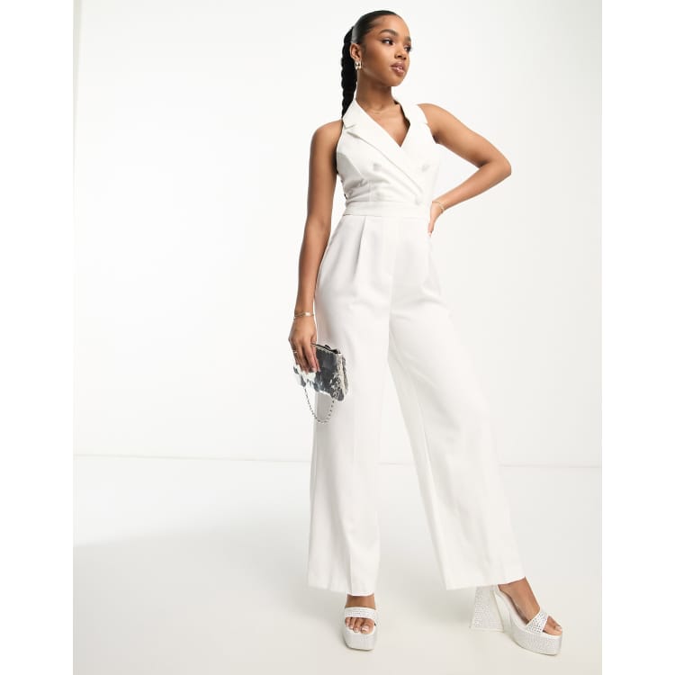 Miss selfridge white jumpsuit on sale