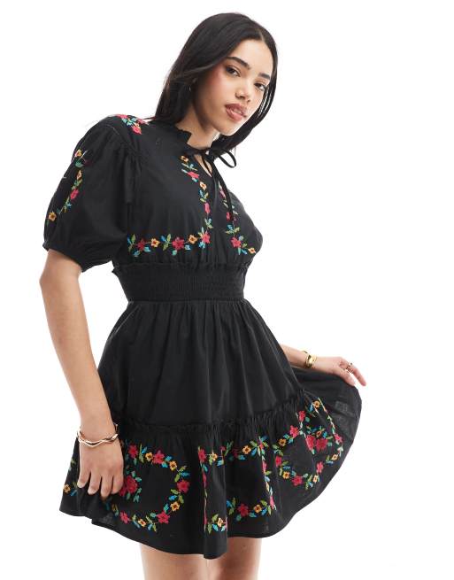 western black mini dress Wrangler Women's Contrast Cuff Western Mini Dress Black 112371834 main image 0