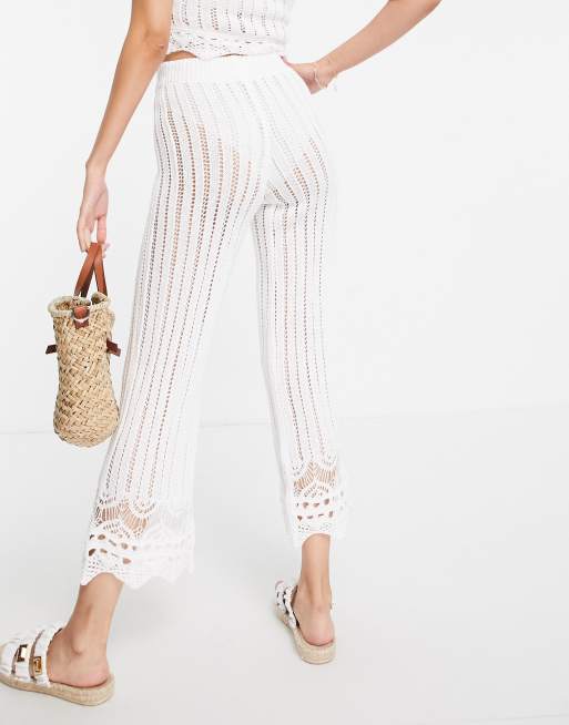 Miss Selfridge White Crochet Pant - part of a set