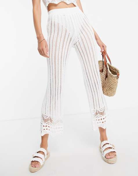 Miss Selfridge White Crochet Trouser Co-ord - view 1