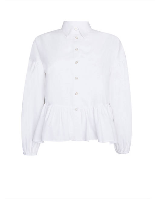 Miss Selfridge White Oversized Poplin Shirt