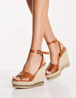 cross strap espadrille wedges