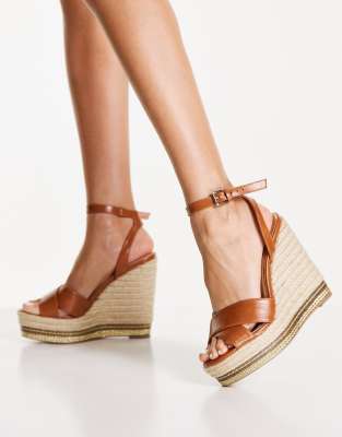 cross strap espadrille wedges