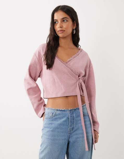 Miss Selfridge Wickeltop in Rosa - view 1